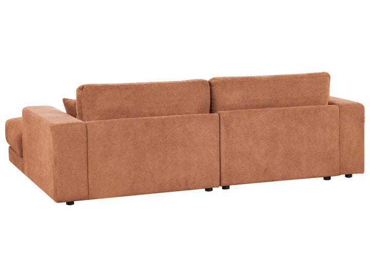 Corner Sofa 3 Seater Fabric Light Red Left Hand Vardie