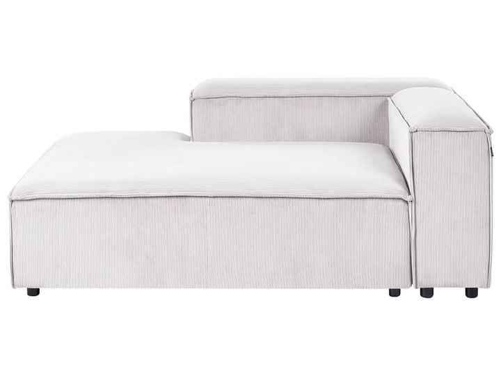 Modular Corner Sofa 3 Seater Corduroy Off-White with Ottoman Right Hand Oakham