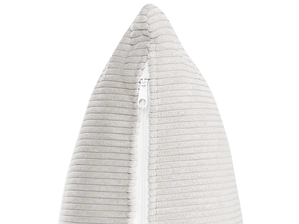 Corner Sofa Bed 3 Seater Corduroy Light Beige with Storage Right Hand Deantrei