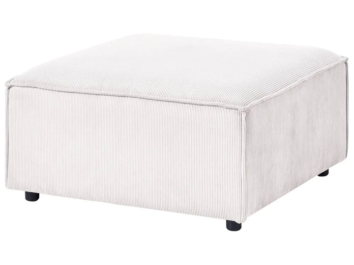Modular Corner Sofa 3 Seater Corduroy Off-White with Ottoman Right Hand Oakham