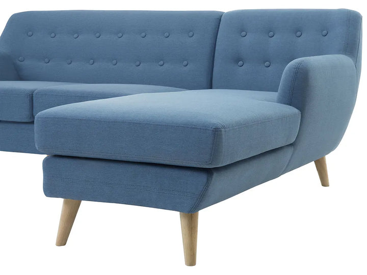 Corner Sofa 3 Seater Fabric Blue Left Hand Odesser