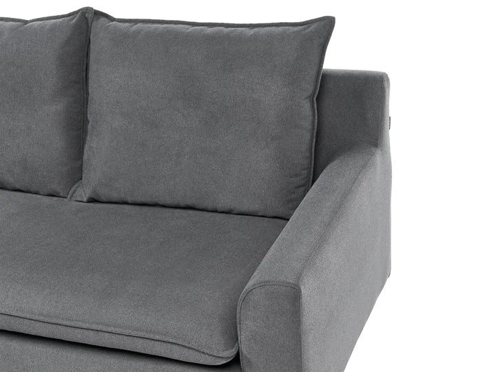 Corner Sofa 3 Seater Fabric Dark Grey Left Hand Idou