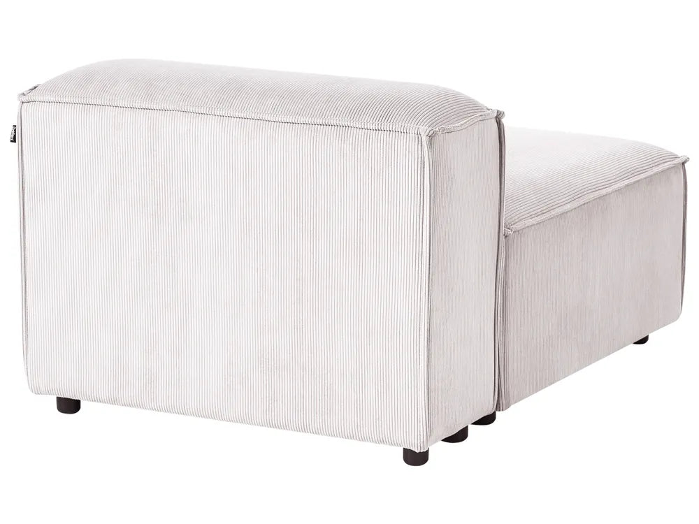 Modular Corner Sofa 3 Seater Corduroy Off-White with Ottoman Right Hand Oakham