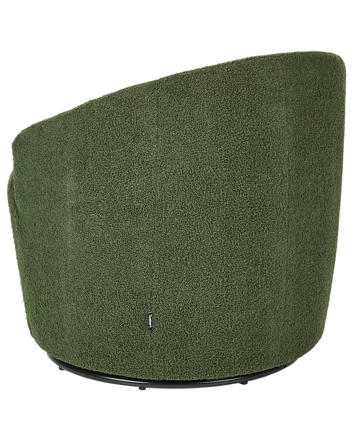 Swivel Armchair Boucle Dark Green Halcott