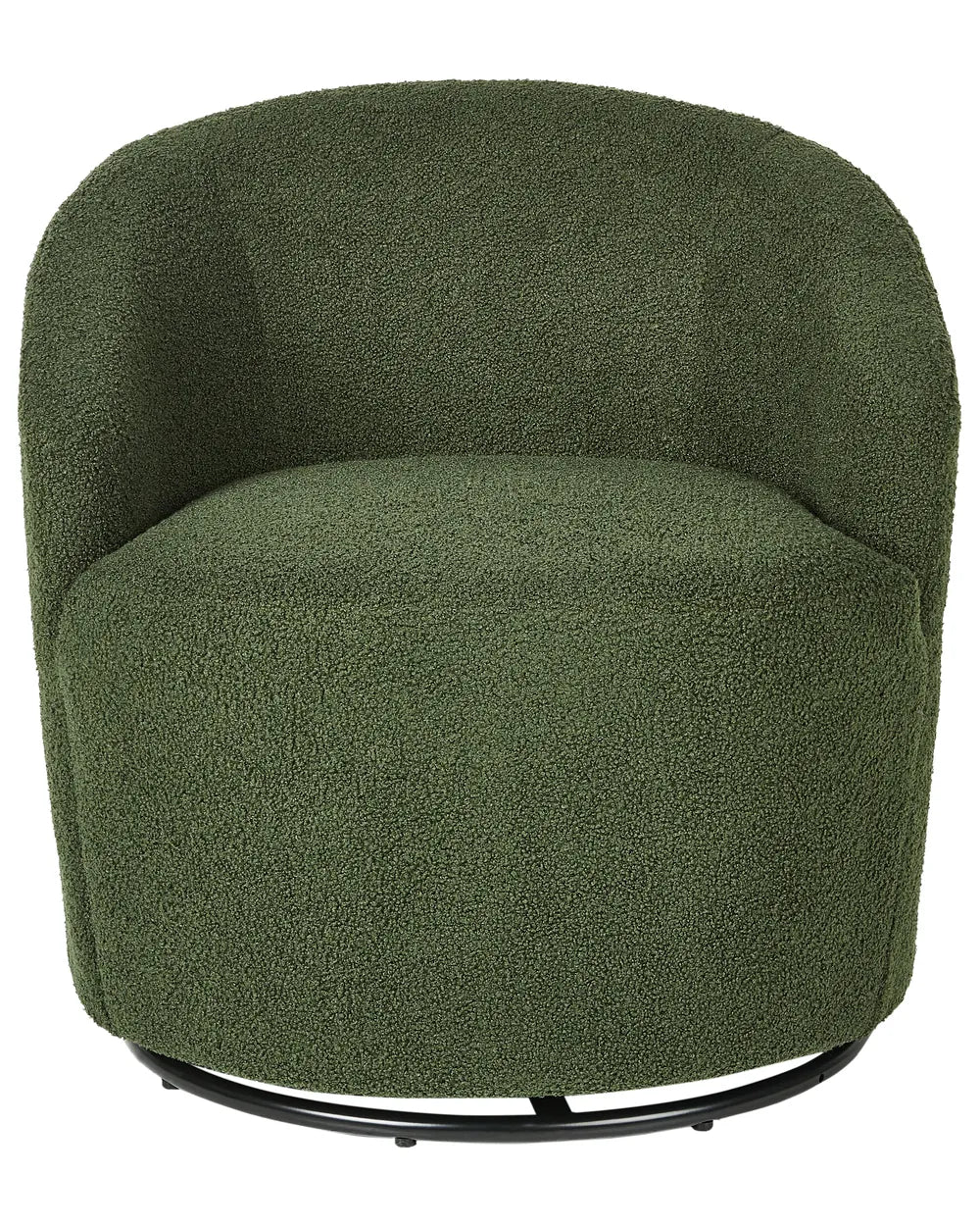 Swivel Armchair Boucle Dark Green Halcott