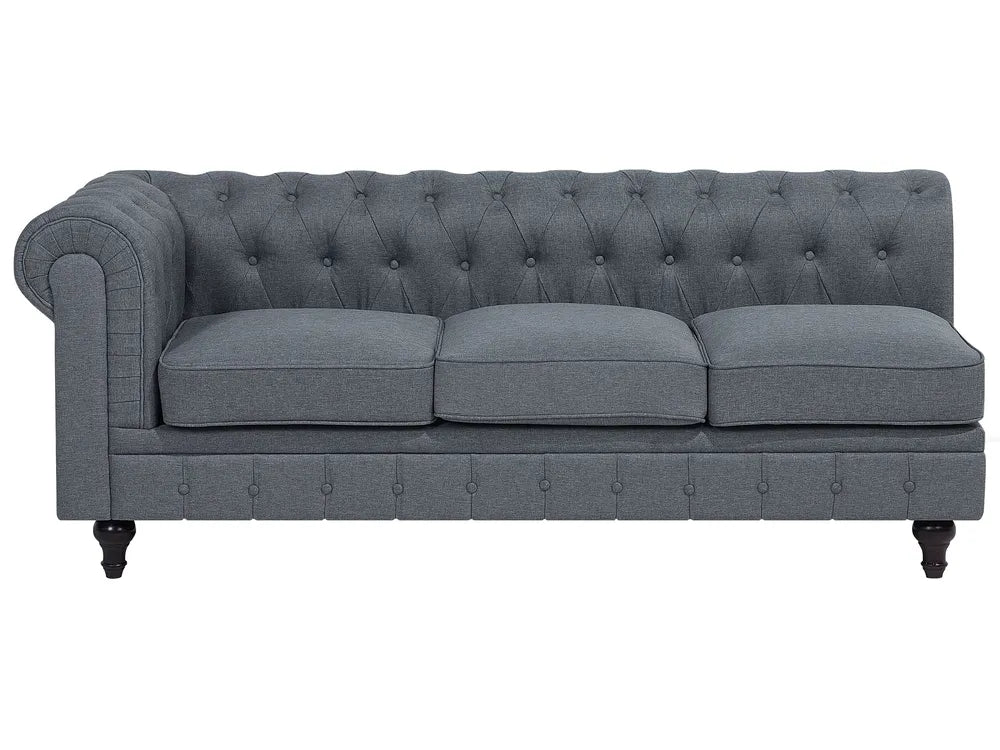 Corner Sofa 6 Seater Fabric Grey Left Hand Besnard