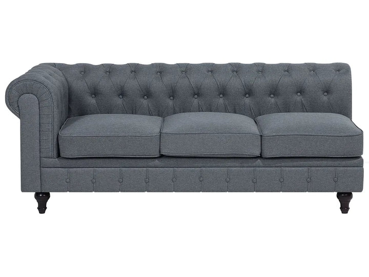 Corner Sofa 6 Seater Fabric Grey Left Hand Besnard