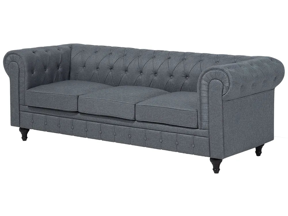 Corner Sofa 6 Seater Fabric Grey Left Hand Besnard