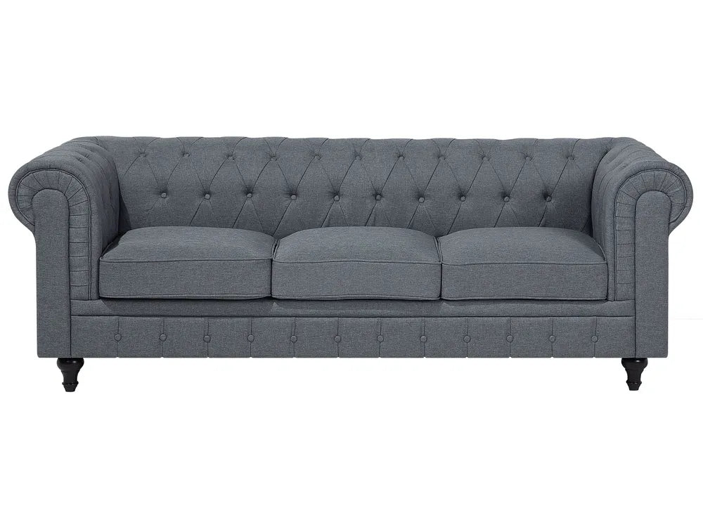 Corner Sofa 6 Seater Fabric Grey Left Hand Besnard