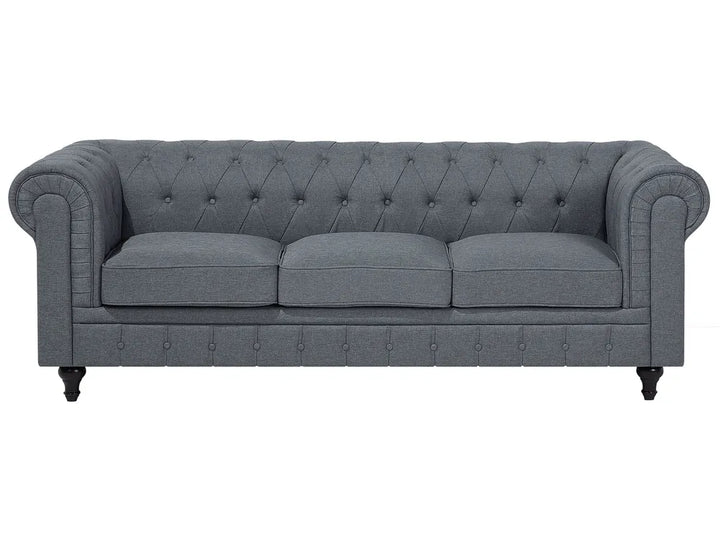 Corner Sofa 6 Seater Fabric Grey Left Hand Besnard