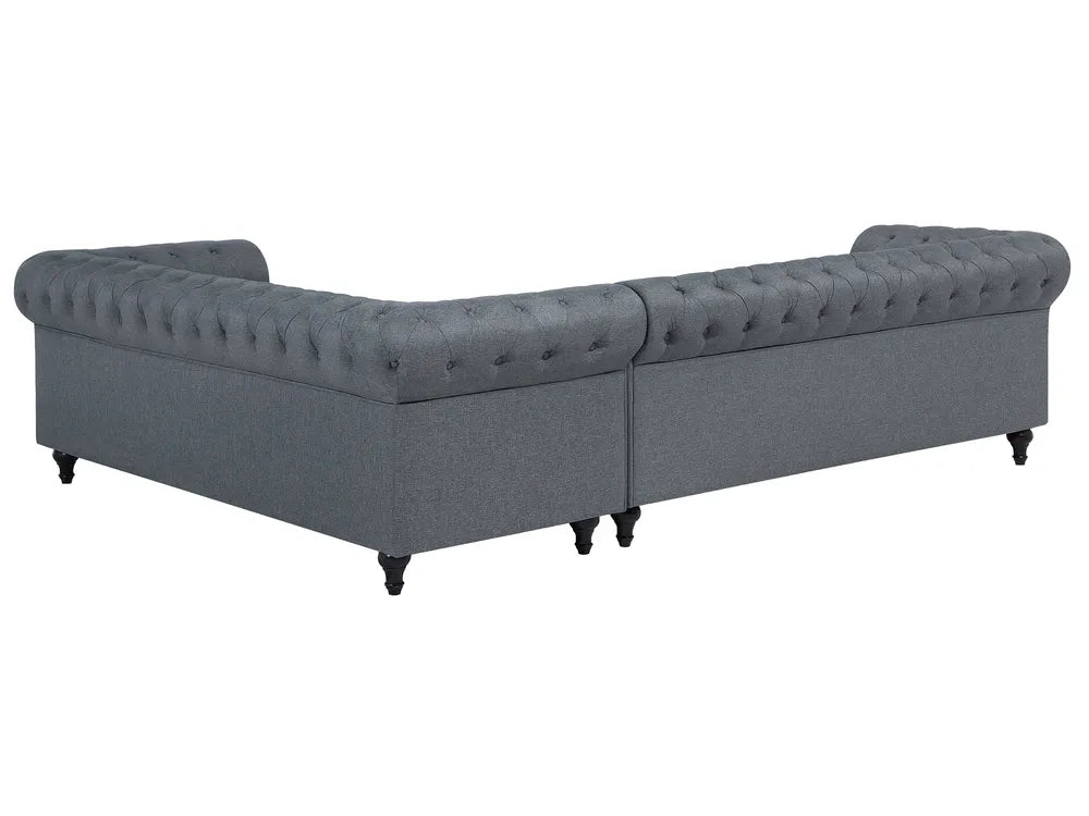 Corner Sofa 6 Seater Fabric Grey Left Hand Besnard