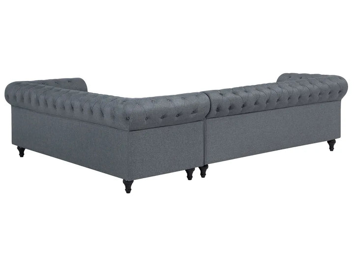 Corner Sofa 6 Seater Fabric Grey Left Hand Besnard