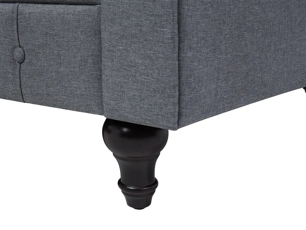 Corner Sofa 6 Seater Fabric Grey Left Hand Besnard