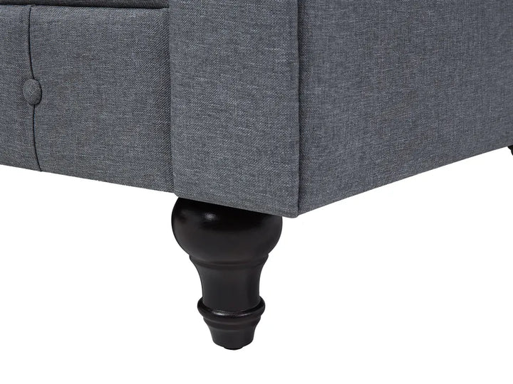 Corner Sofa 6 Seater Fabric Grey Left Hand Besnard