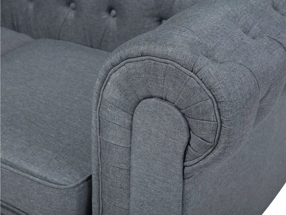 Corner Sofa 6 Seater Fabric Grey Left Hand Besnard