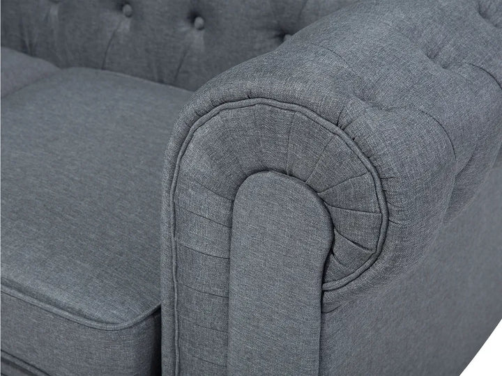 Corner Sofa 6 Seater Fabric Grey Left Hand Besnard