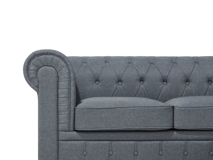 Corner Sofa 6 Seater Fabric Grey Left Hand Besnard