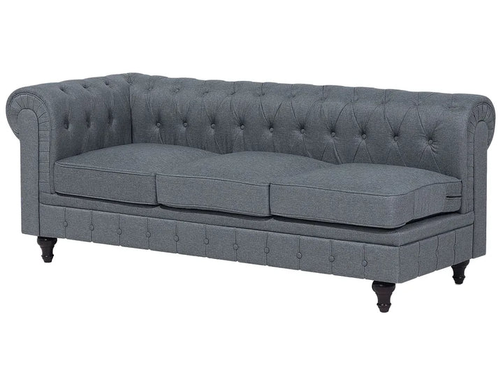 Corner Sofa 6 Seater Fabric Grey Left Hand Besnard