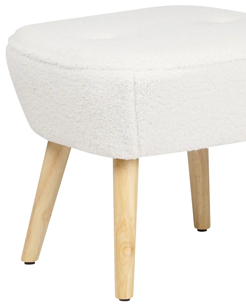 Armchair with Footstool Boucle White Tybias