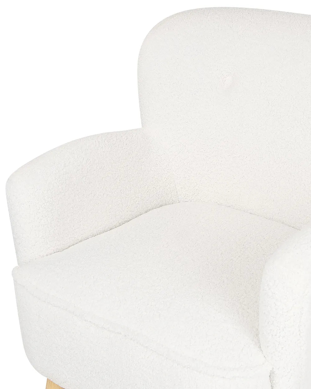 Armchair with Footstool Boucle White Tybias