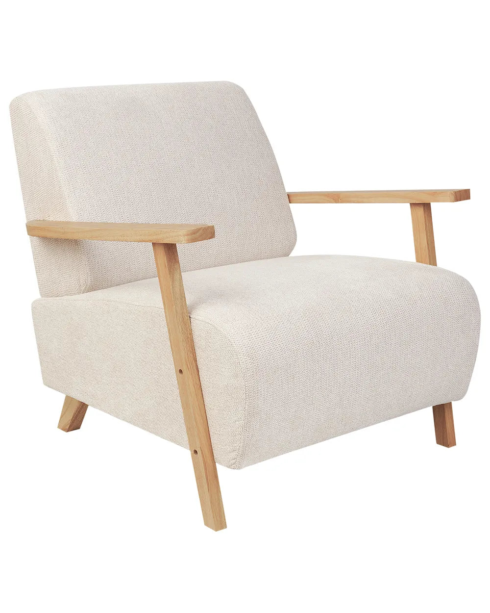 A light beige fabric upholstery that complements modern and traditional interiors alike.