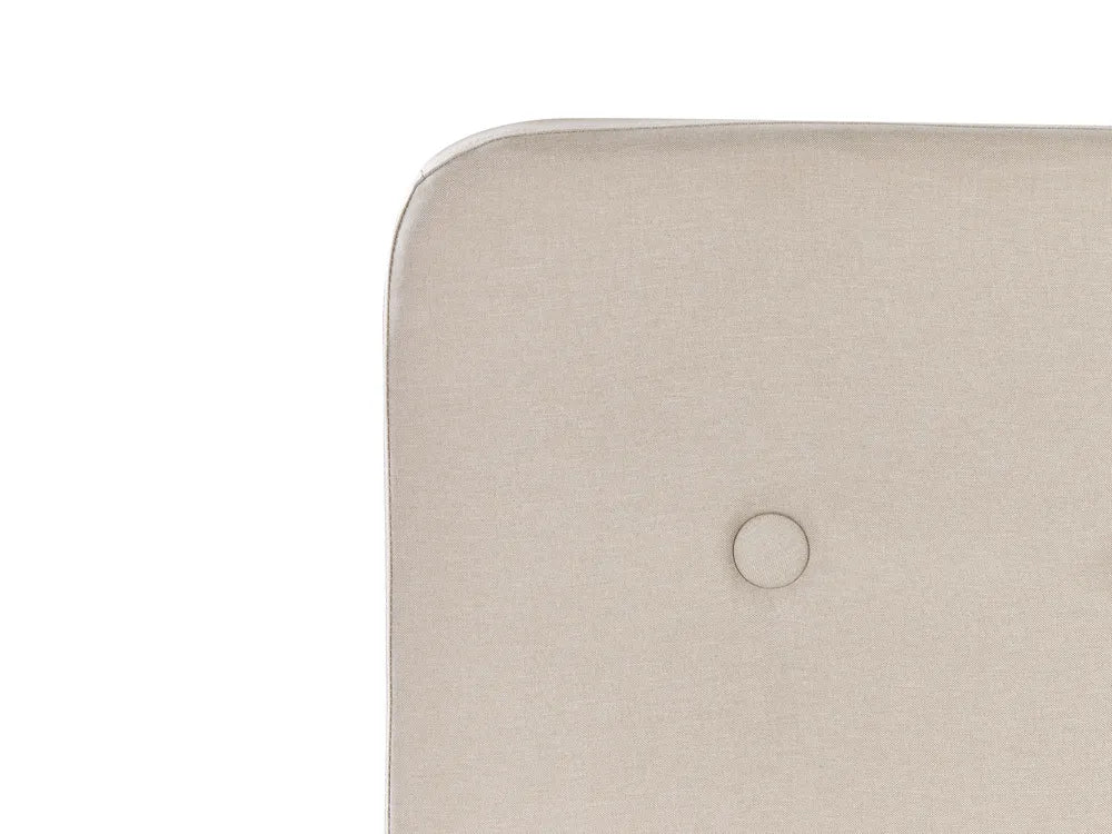 Bed Faux Linen 90 x 200 cm (EU Single) Light Beige Edita