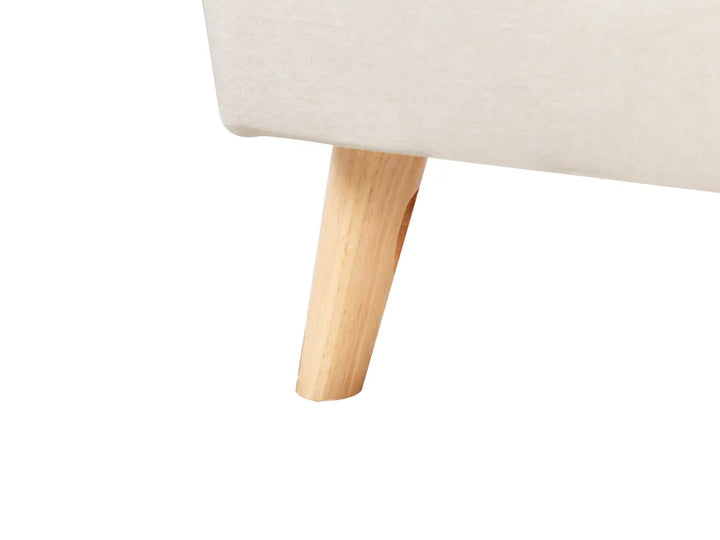 Bed Faux Linen 90 x 200 cm (EU Single) Light Beige Edita