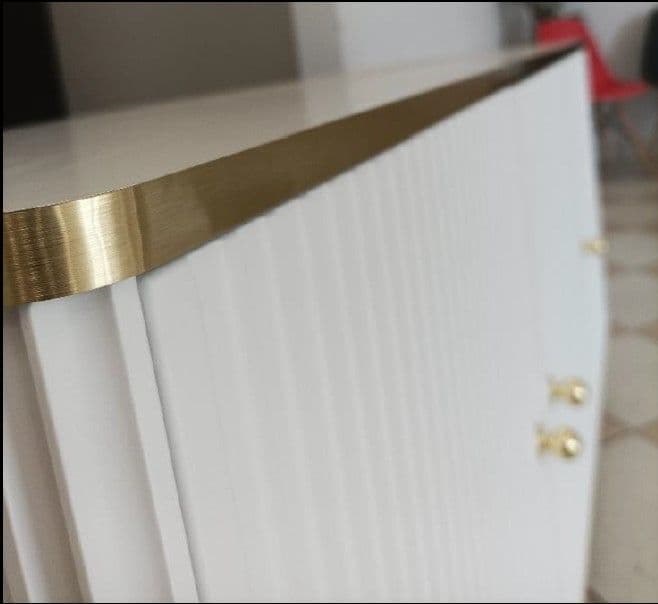 Lebo White And Gold TV Unit
