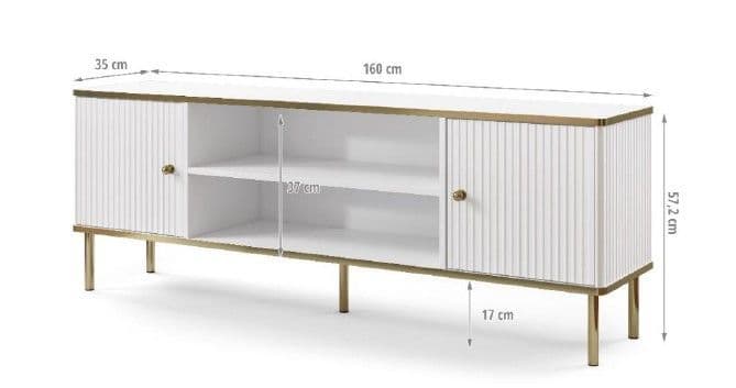 Lebo White And Gold TV Unit