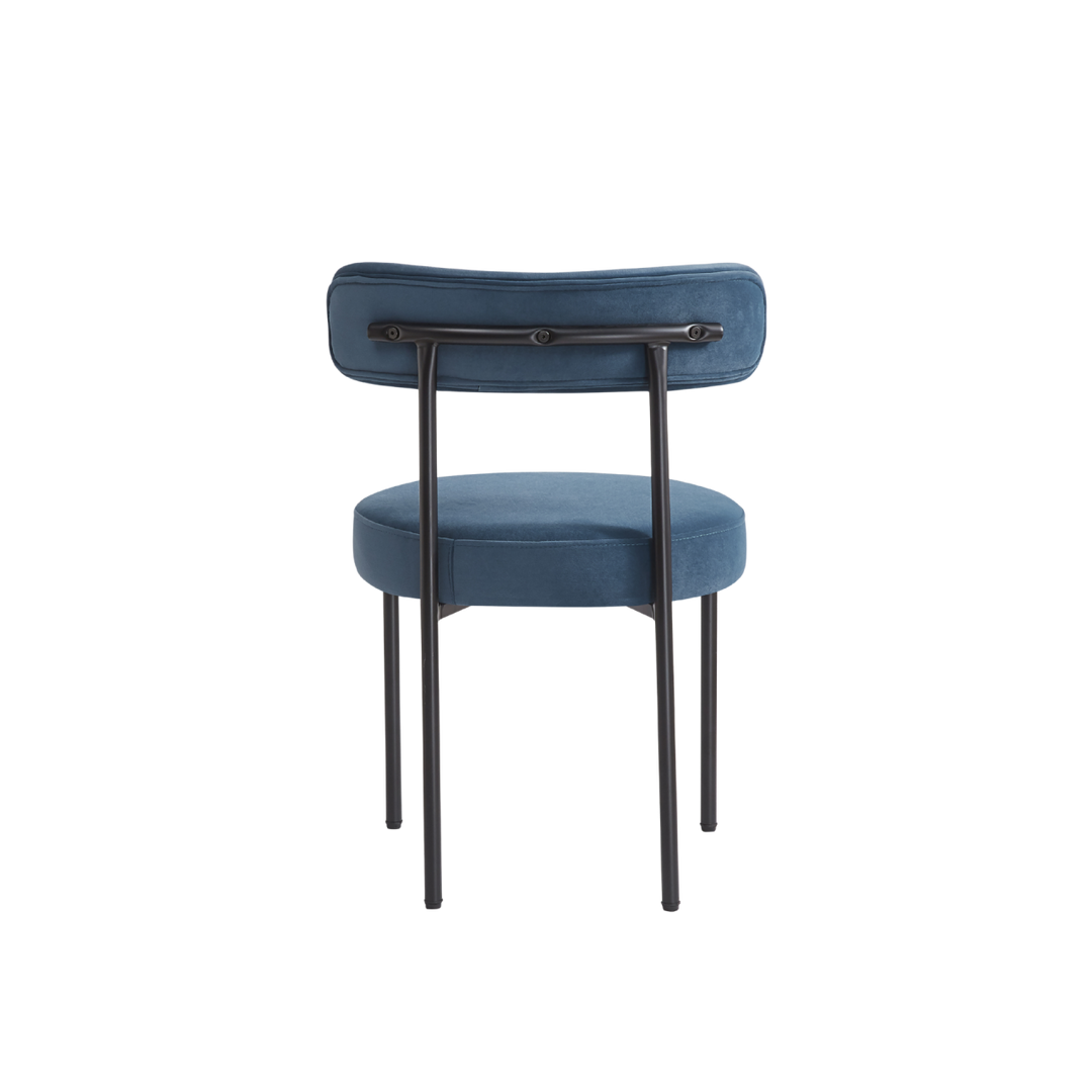 Flora Set of 2 Blue Velvet Dining Chair