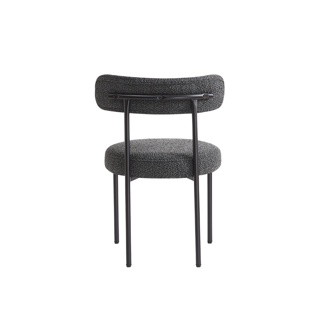 Flora Set of 2 Charcoal Boucle Dining Chair