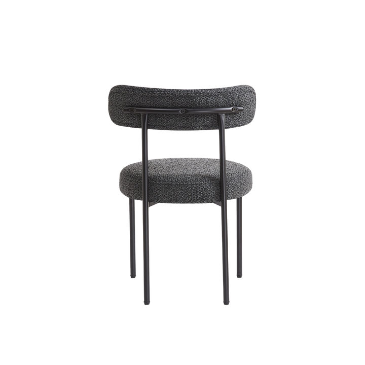 Flora Set of 2 Charcoal Boucle Dining Chair