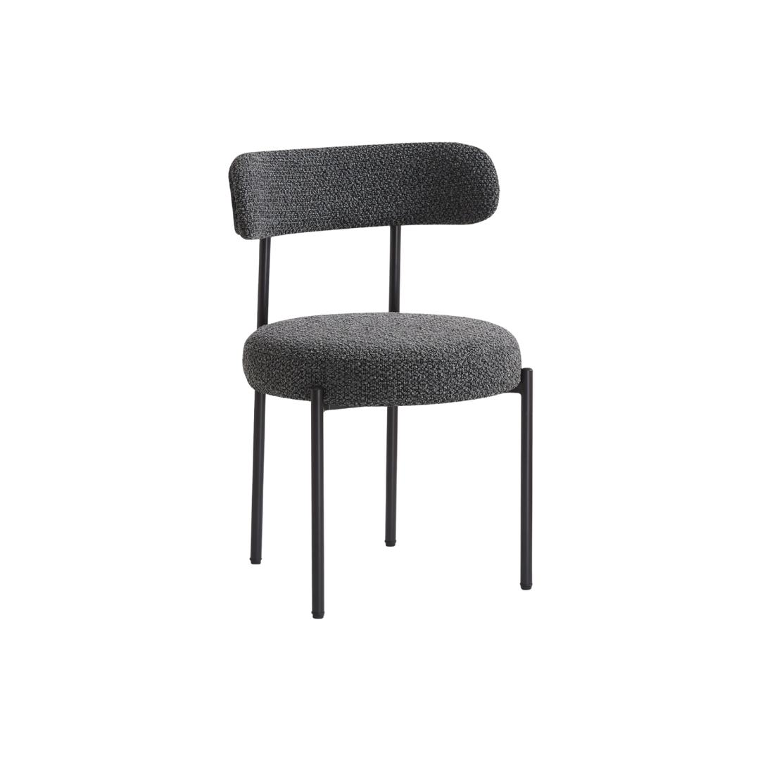 Flora Set of 2 Charcoal Boucle Dining Chair