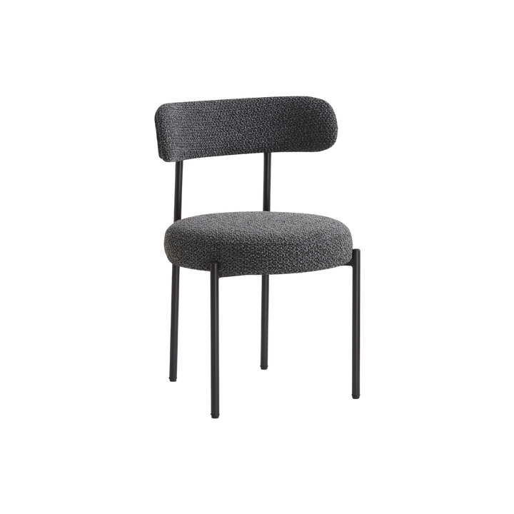 Flora Set of 2 Charcoal Boucle Dining Chair