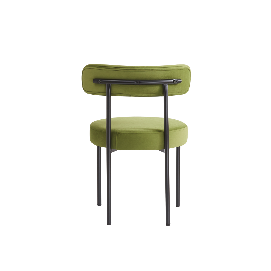 Flora Set of 2  Olive Velvet Dining Chair