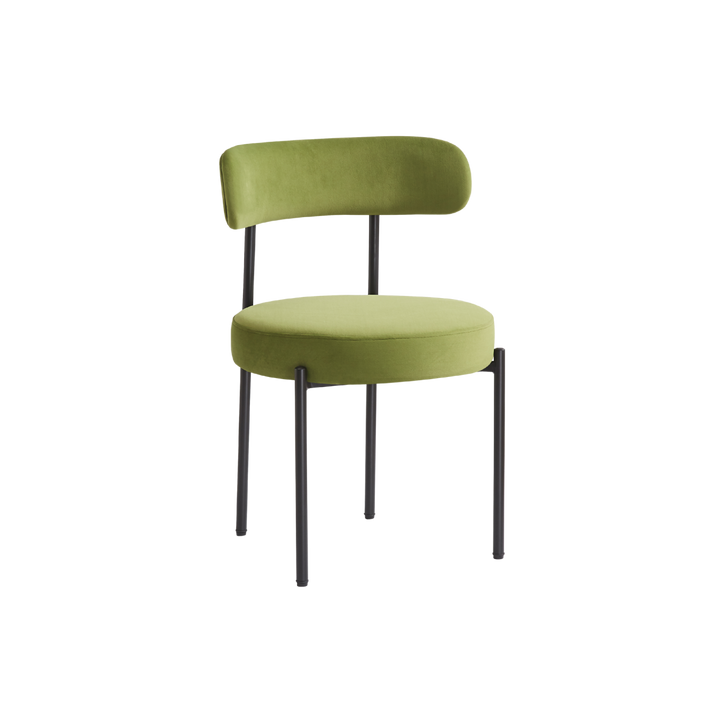 Flora Set of 2  Olive Velvet Dining Chair