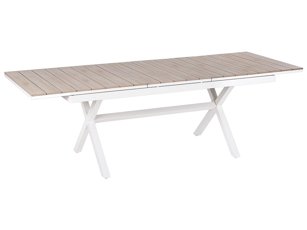 Fanes Extending Garden Dining Table 184/242 cm 90 cm Metal White