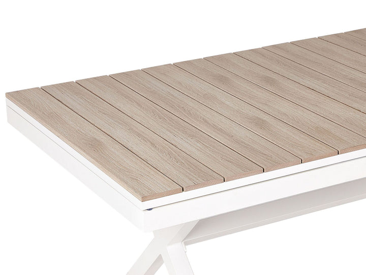 Fanes Extending Garden Dining Table 184/242 cm 90 cm Metal White