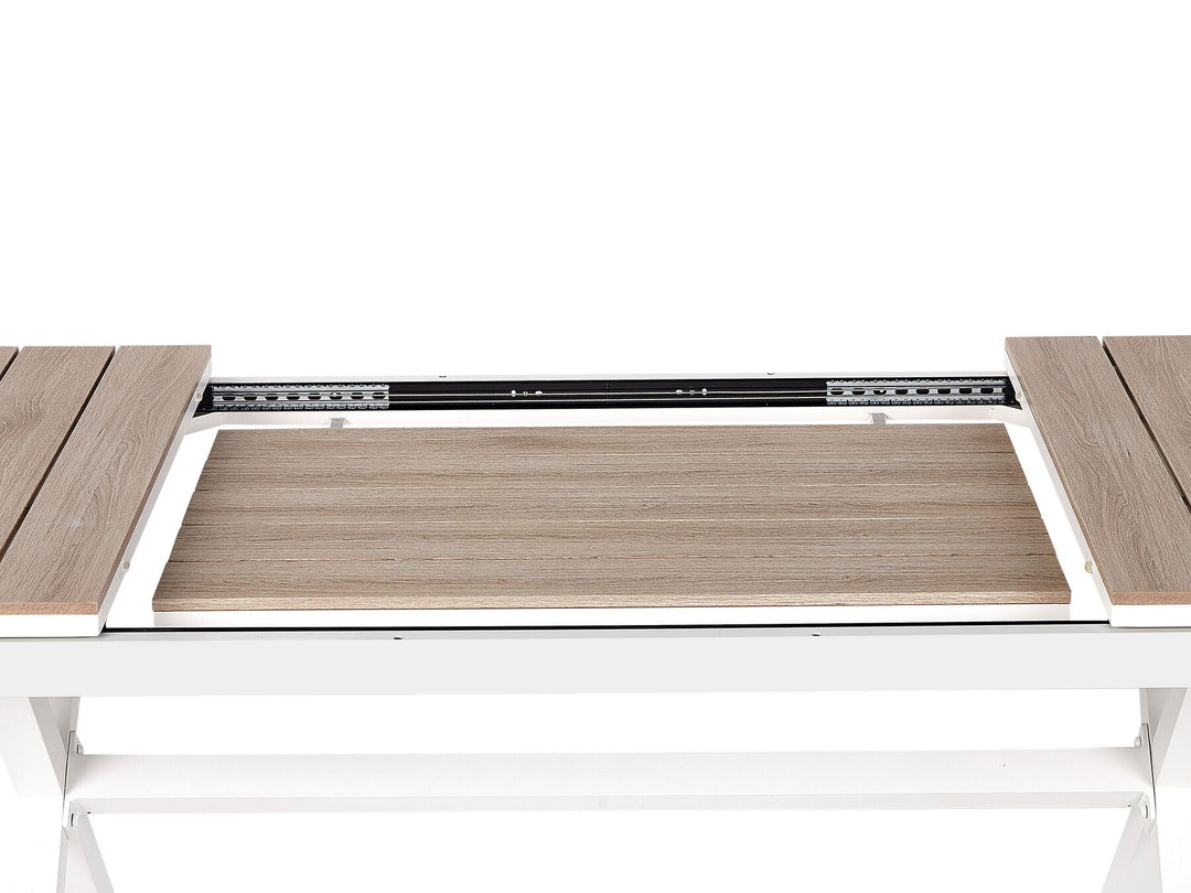 Fanes Extending Garden Dining Table 184/242 cm 90 cm Metal White