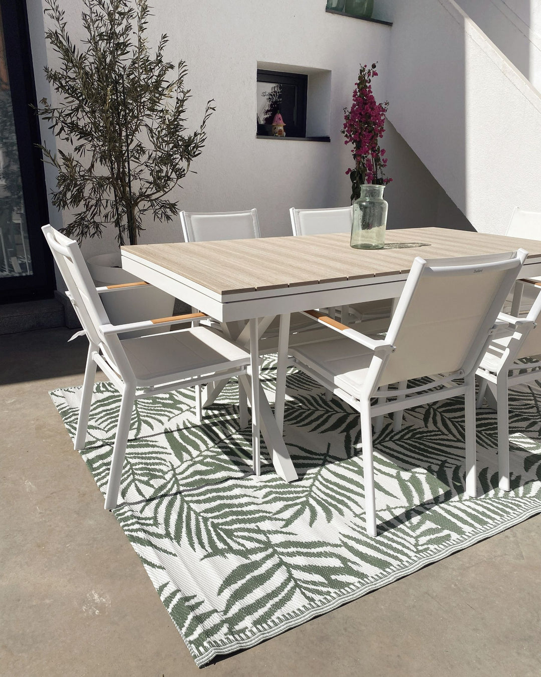 Fanes Extending Garden Dining Table 184/242 cm 90 cm Metal White