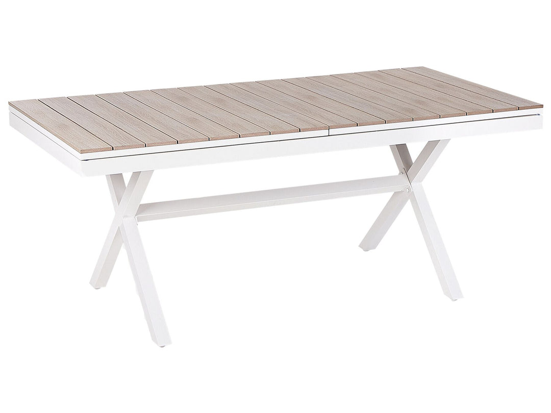 Fanes Extending Garden Dining Table 184/242 cm 90 cm Metal White