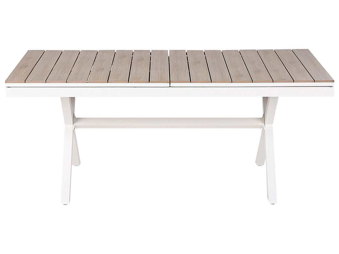 Fanes Extending Garden Dining Table 184/242 cm 90 cm Metal White