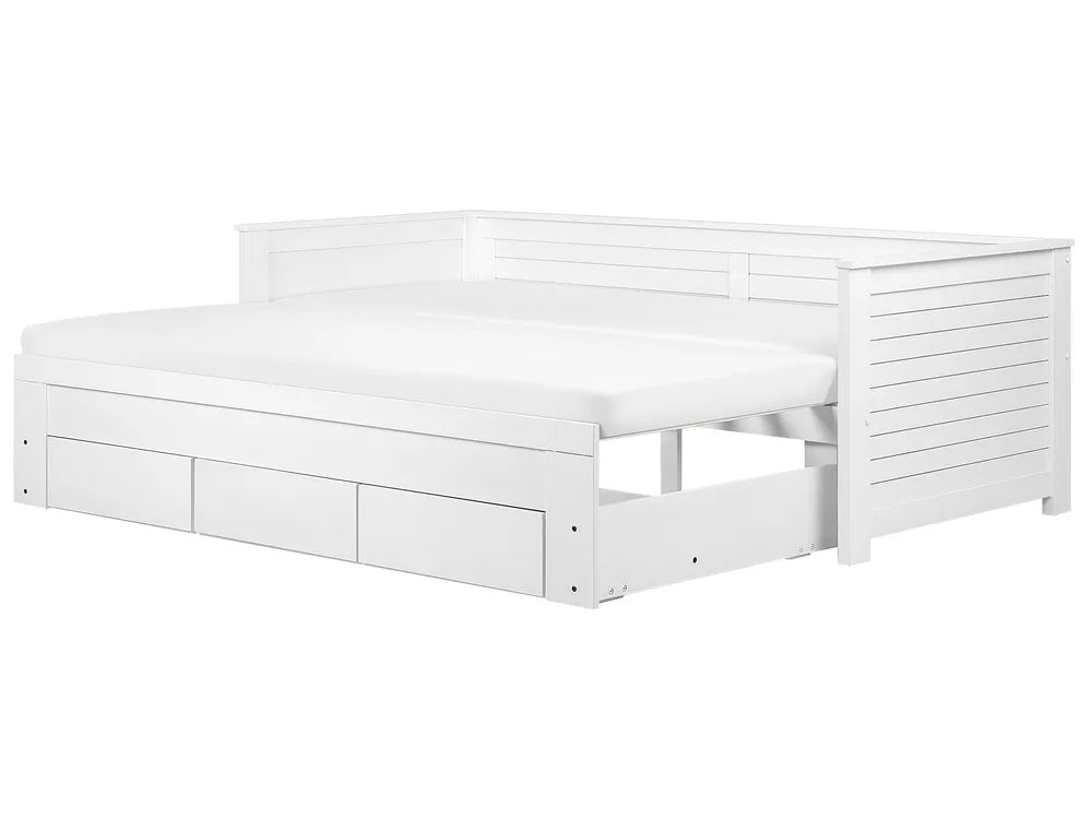 Bed with Storage Drawers Wood 90 x 200 cm (EU Single) White Koffler