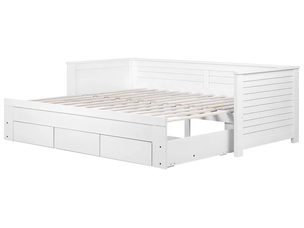 Bed with Storage Drawers Wood 90 x 200 cm (EU Single) White Koffler