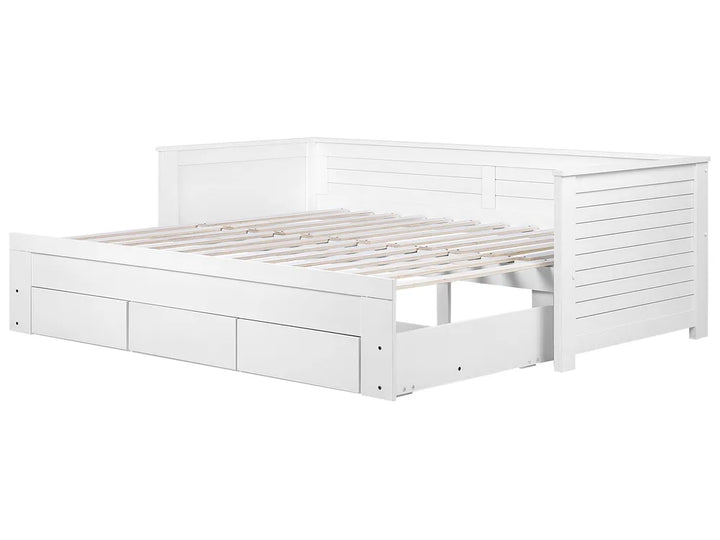 Bed with Storage Drawers Wood 90 x 200 cm (EU Single) White Koffler