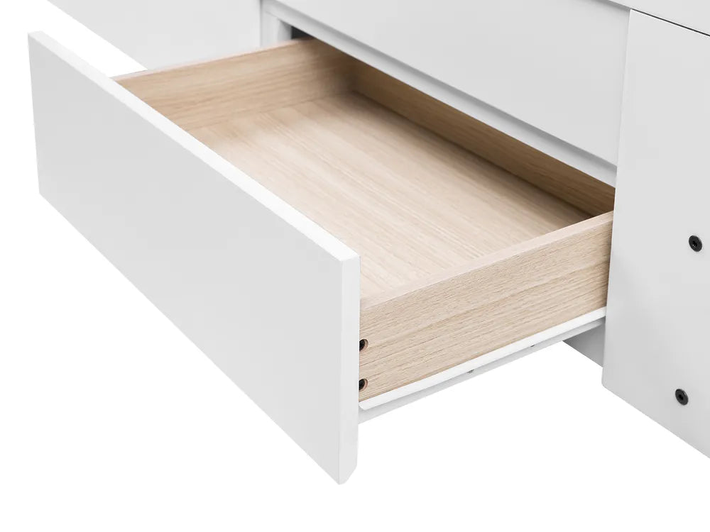 Bed with Storage Drawers Wood 90 x 200 cm (EU Single) White Koffler