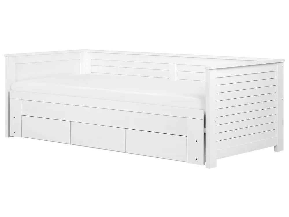 Bed with Storage Drawers Wood 90 x 200 cm (EU Single) White Koffler