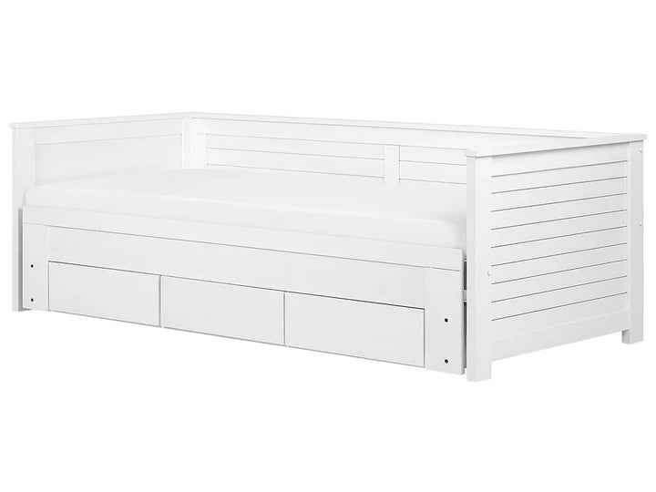 Bed with Storage Drawers Wood 90 x 200 cm (EU Single) White Koffler