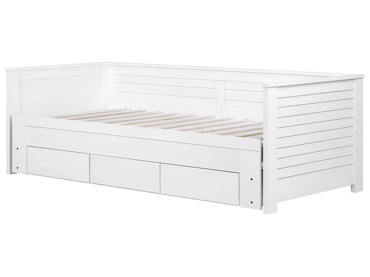 Bed with Storage Drawers Wood 90 x 200 cm (EU Single) White Koffler