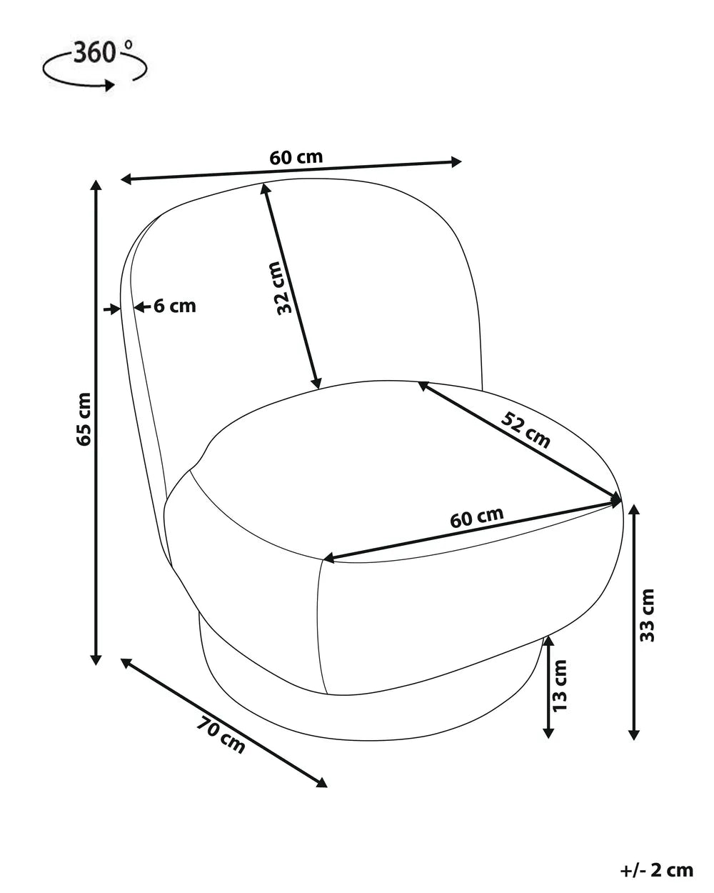 Swivel Armchair Chenille Golden Brown Lidio